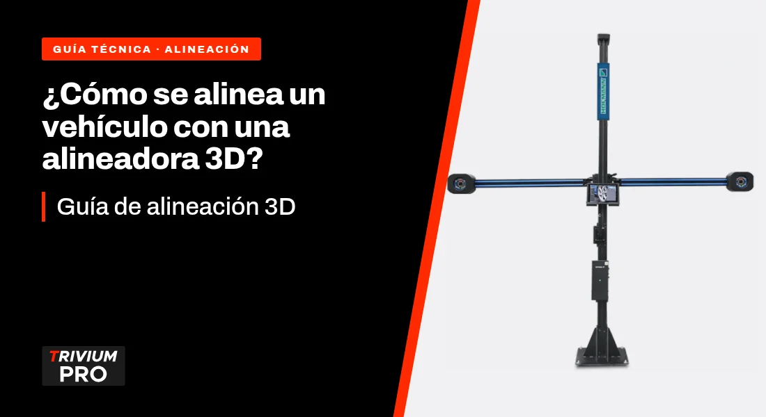 ¿Cómo se alinea un vehículo con una alineadora 3D?