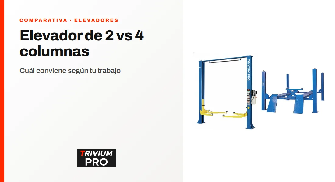 Elevador de 2 columnas vs 4 columnas: cuál conviene