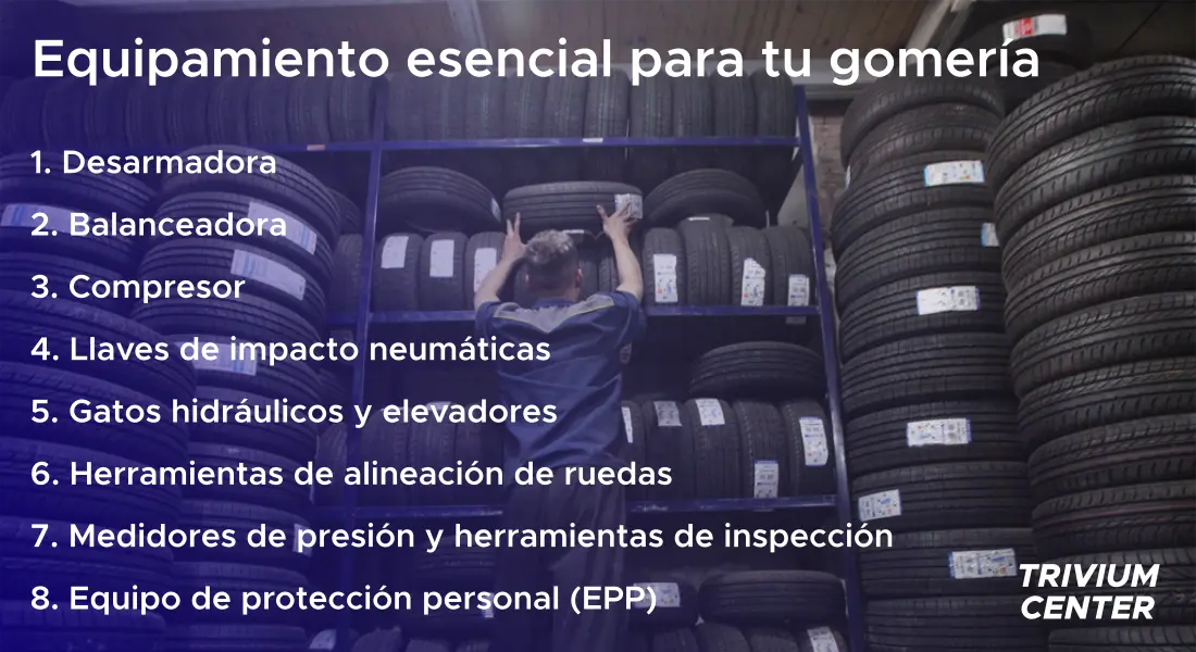 Equipamiento esencial para comenzar tu taller de neumáticos