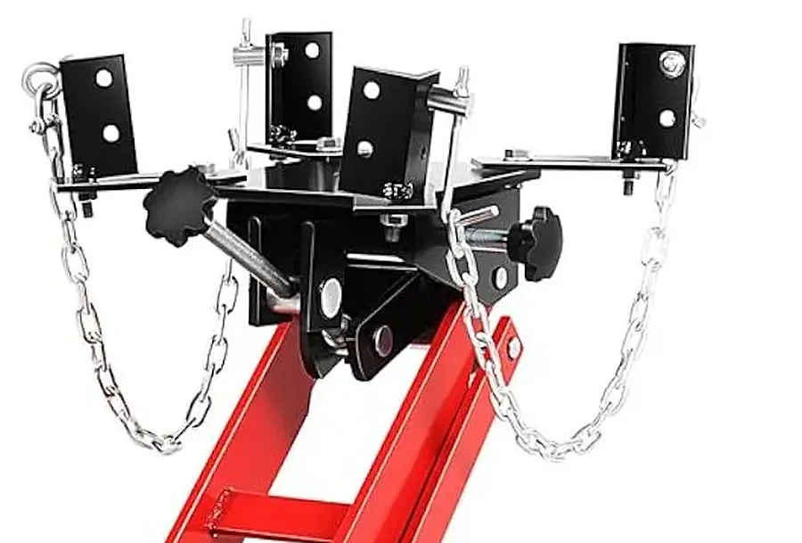 Criquet Baja Motor 1.5 Ton — Plato de apoyo con cadenas de sujeción