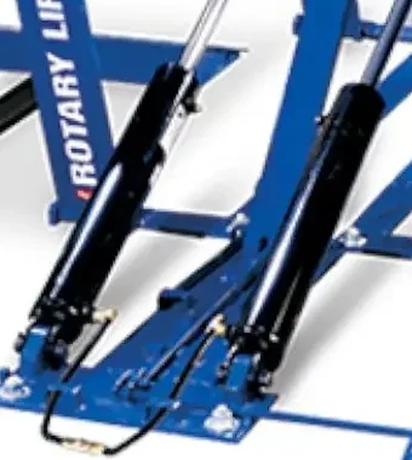 Elevador Tijera Baja Altura 3175 kg - Rotary Lift VLXS7 — Cilindros hidráulicos y mecanismo de tijera